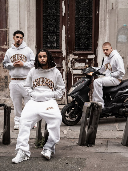 WHITE LEOPARD HOODIE